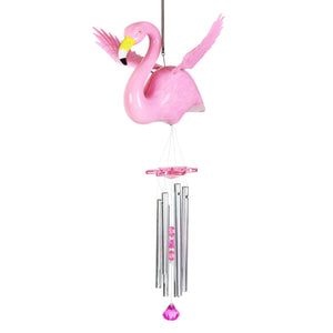 Large WindyWings Pink Flamingo Wind Chime, 13 by 24 Inches | Shop Garden Decor by Exhart
