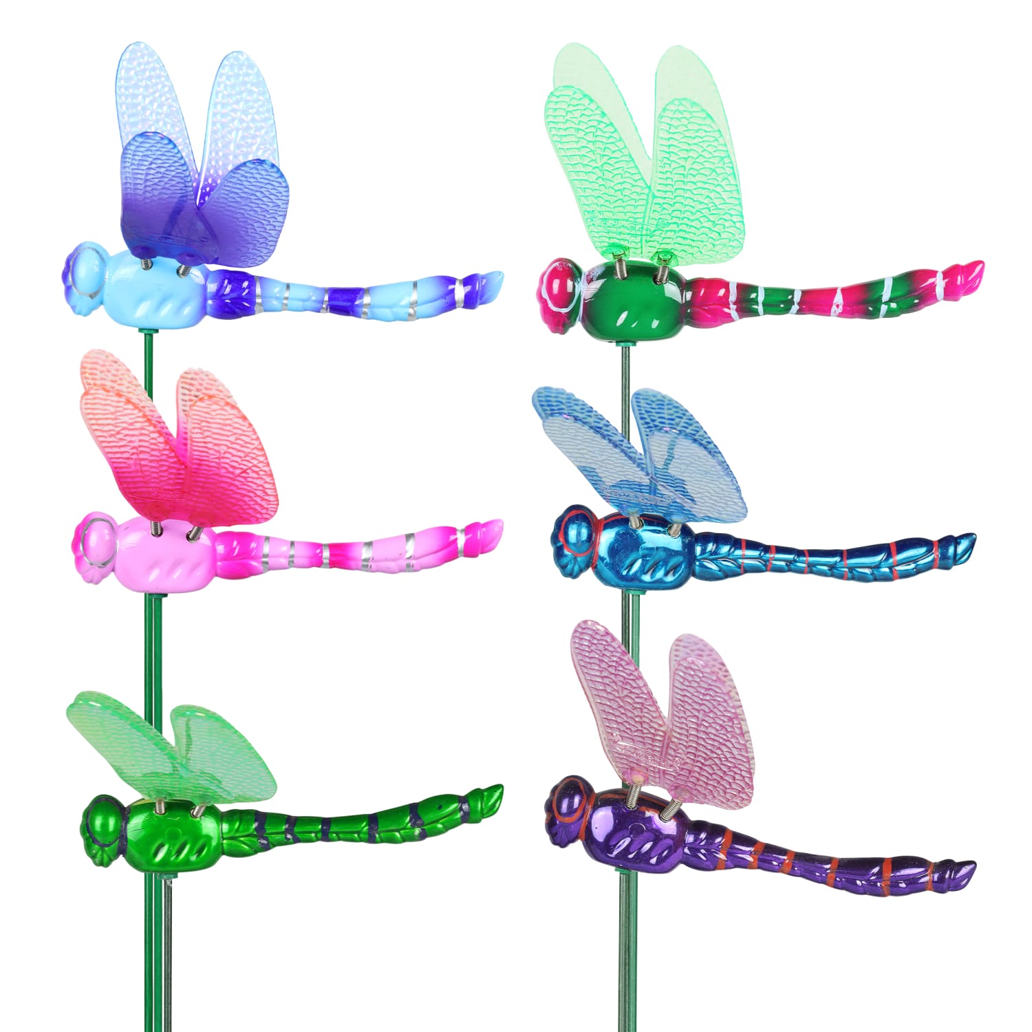 Six Piece 4" WindyWings Dragonfly Plant Stake Assortment - Thumbnail 2