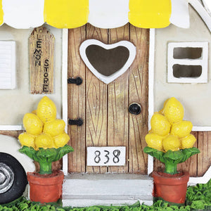 Solar Hand Painted Lemonade Camping Trailer Statue, 9.5 by 6 Inches | Shop Garden Decor by Exhart