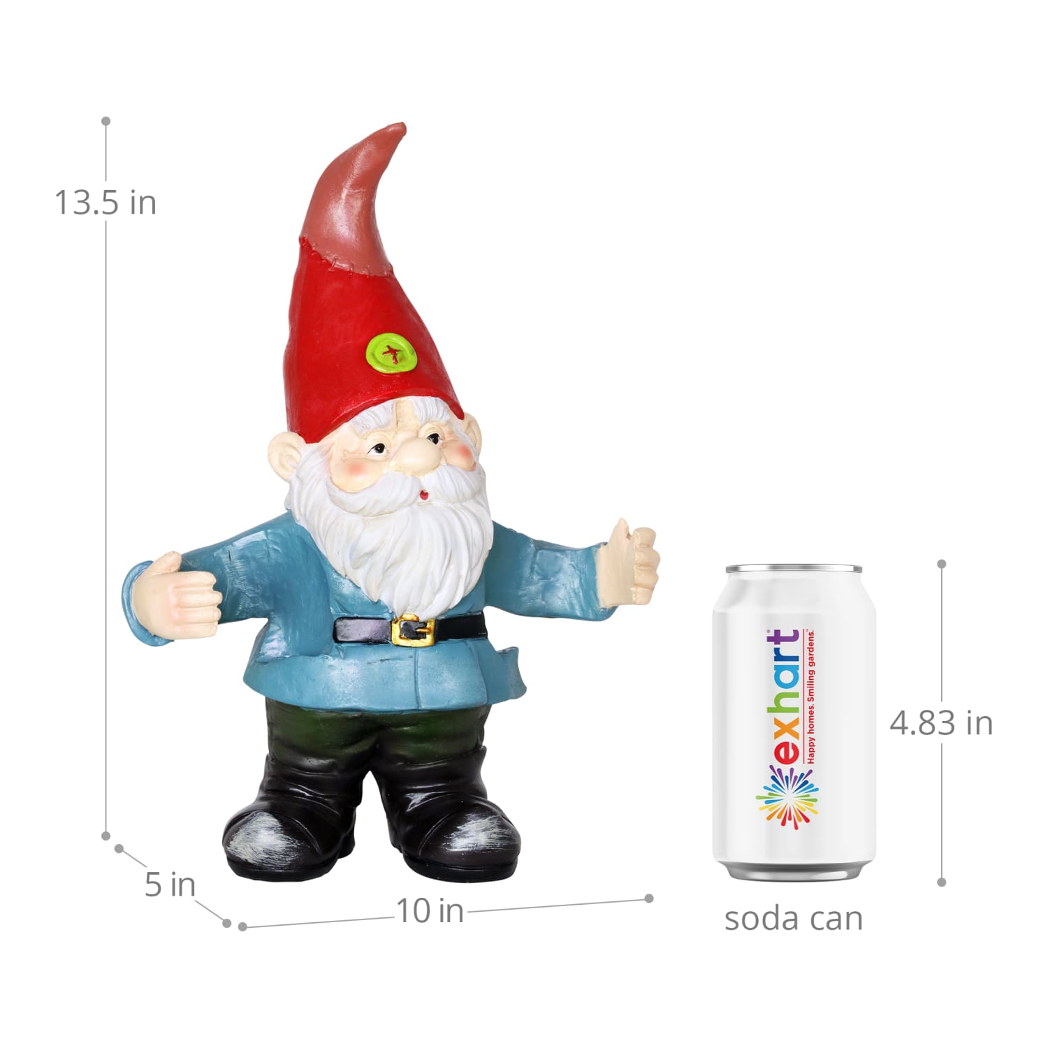 Good Time Double Fisting Two Can Timmy Gnome Garden Statue, 13 Inch | Shop Garden Decor by Exhart