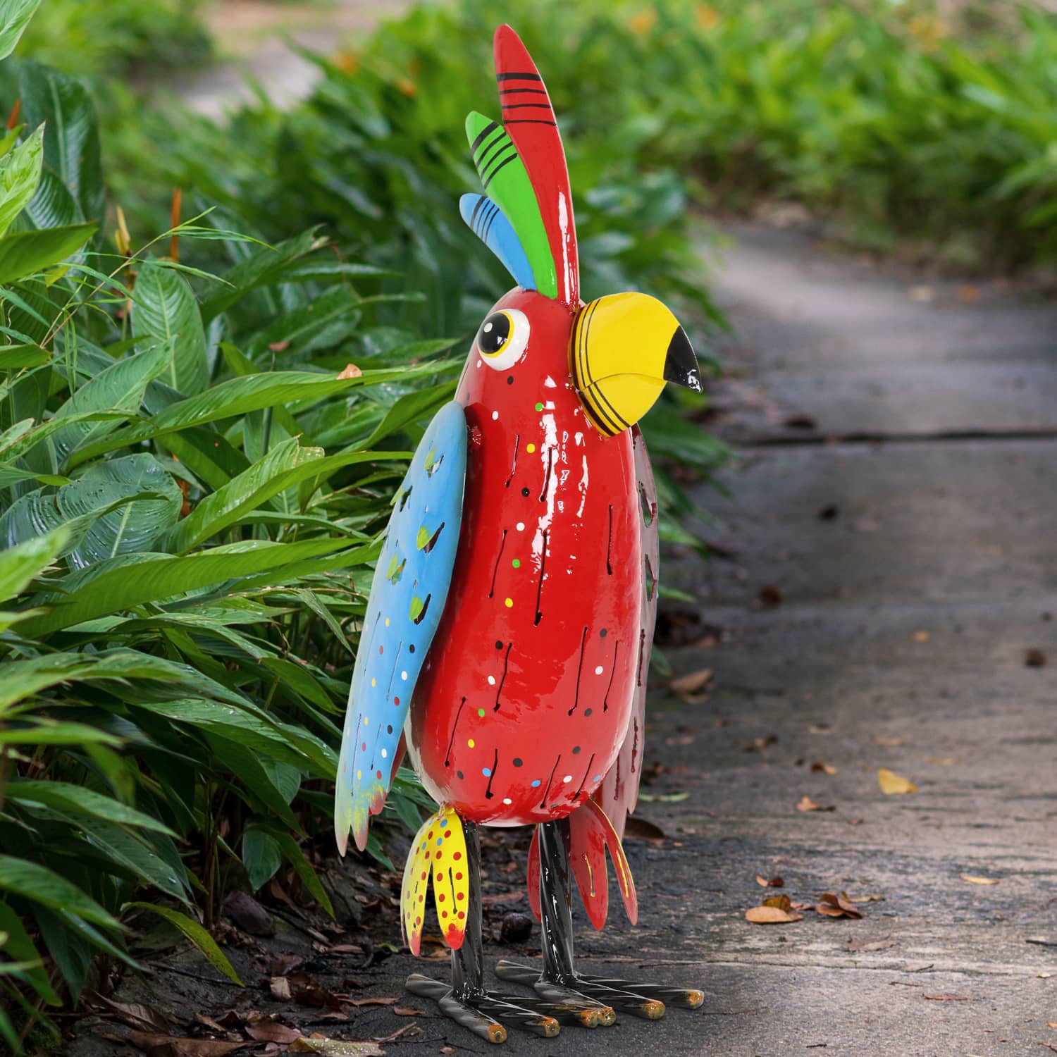 Colorful Metal Garden Bird Statue - Thumbnail 2