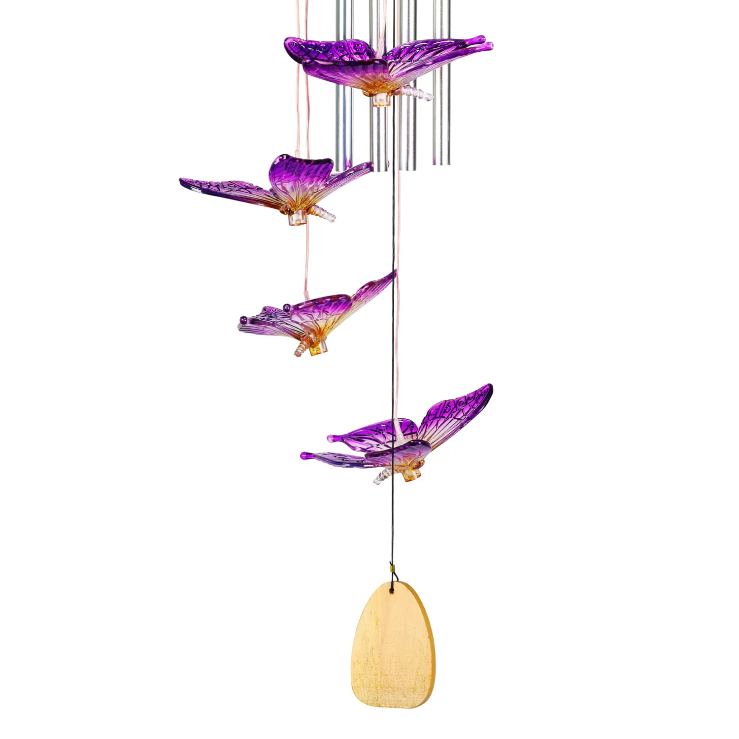 Solar Butterfly Acrylic and Metal Wind Chime - Thumbnail 4
