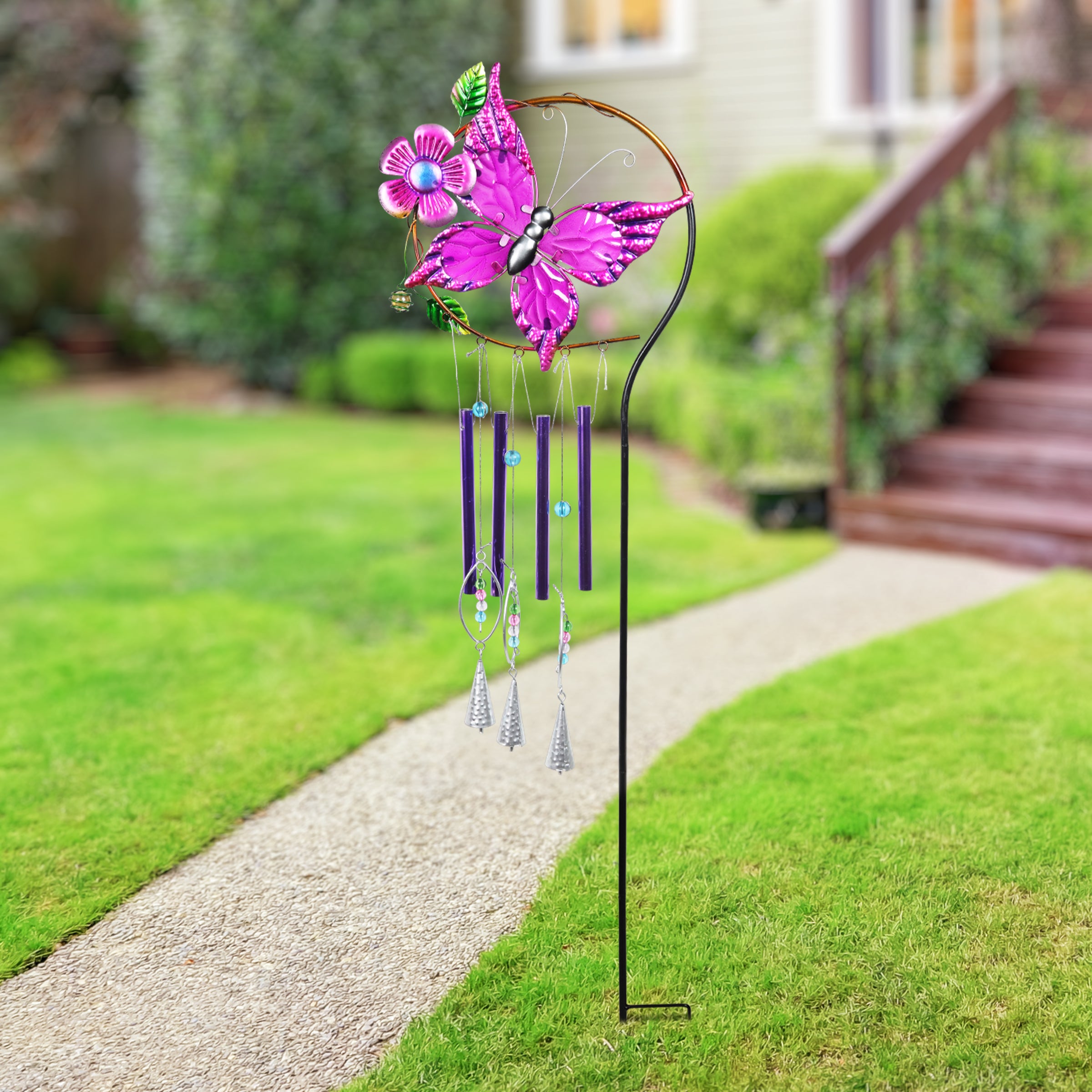 Exhart Butterfly Wind Chime Garden Stake - Thumbnail 4