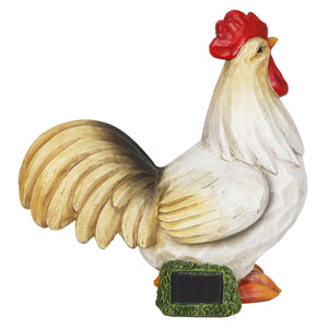 Solar Rooster Hand Painted Garden Statue, 11 Inch | Shop Garden Decor by Exhart