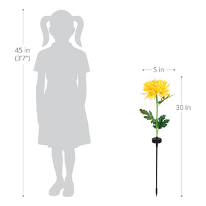 Solar Yellow Mum Fabric Garden Stake, 5 by 30 Inches | Shop Garden Decor by Exhart