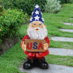 USA Sign Garden Gnome, 8.5 Inch | Shop Garden Decor by Exhart