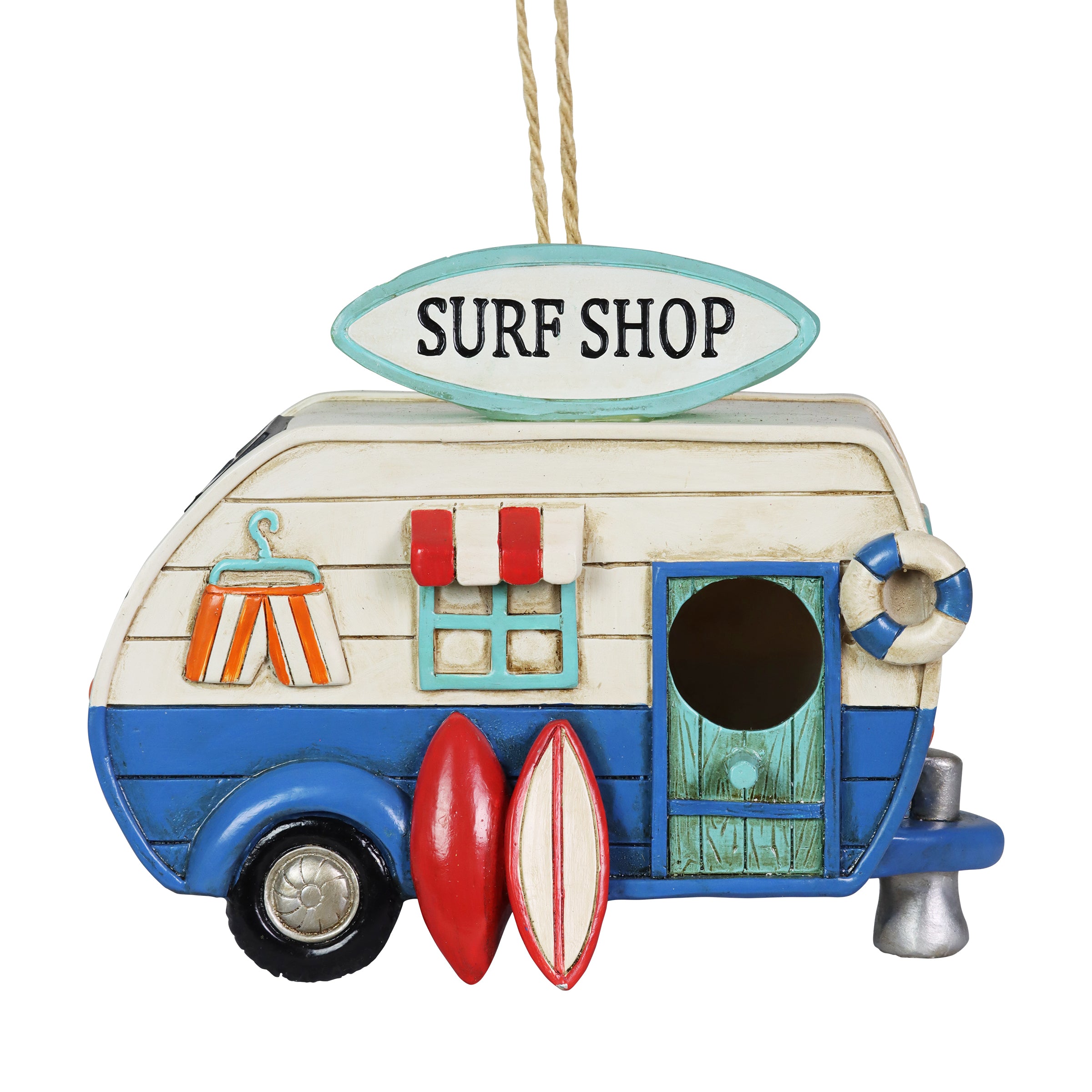 Solar Retro Surf Shop RV Hanging Bird House - Thumbnail 2