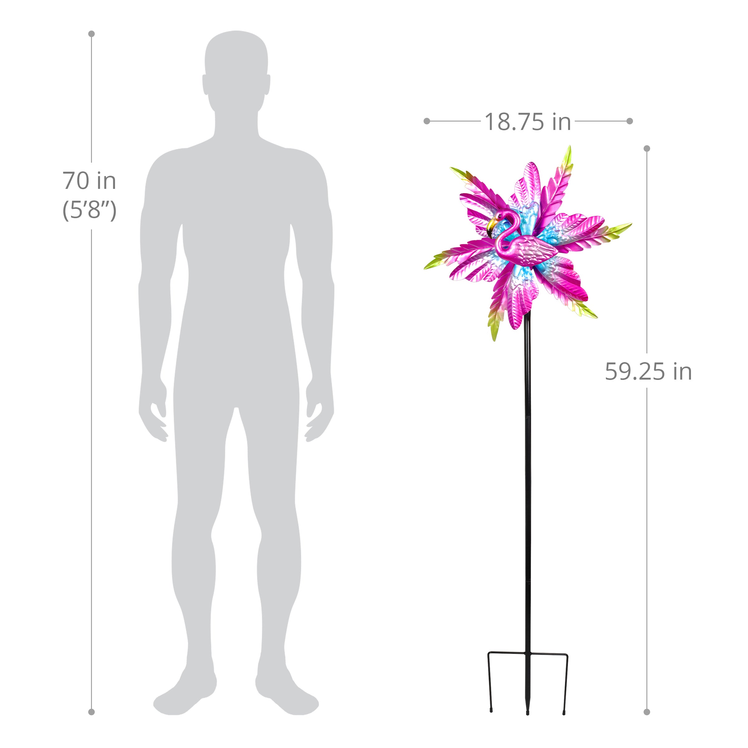 Exhart Kinetic Flamingo Garden Stake - Thumbnail 5