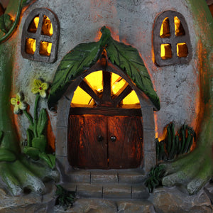 Solar Hand Painted Frog Fairy Garden House Statue, 10 by 8 Inches | Shop Garden Decor by Exhart