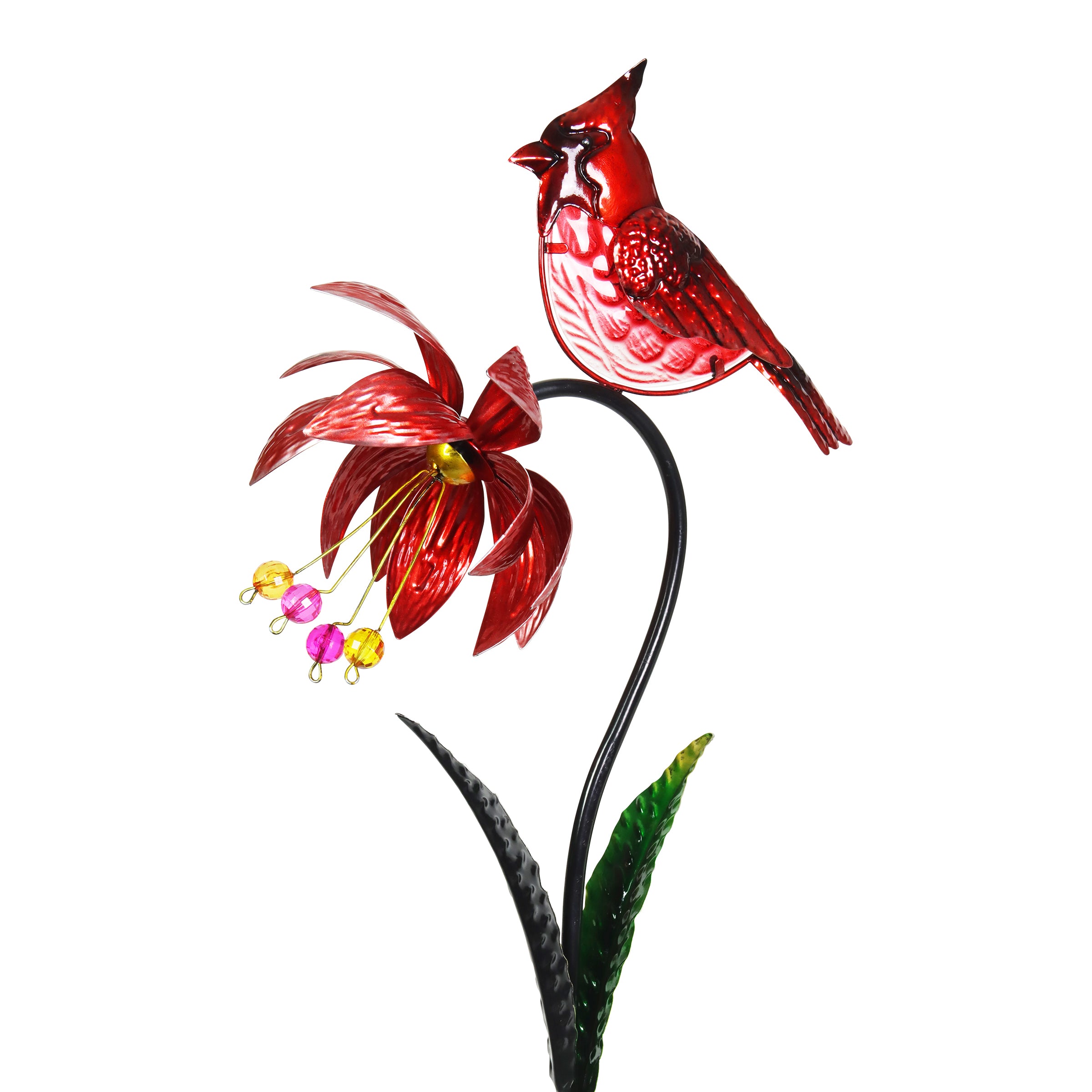 Exhart Spinning Flower with Cardinal Garden Stake