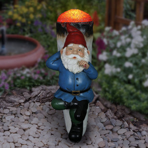 Good Time Up In This Joint Jerry Solar Gnome Statue, 13 by 5.5 Inches