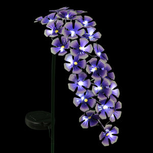 Solar Metal Hanging Flower Garden Stake in Purple with Twenty-Four LED Lights, 11 by 28 Inches | Shop Garden Decor by Exhart