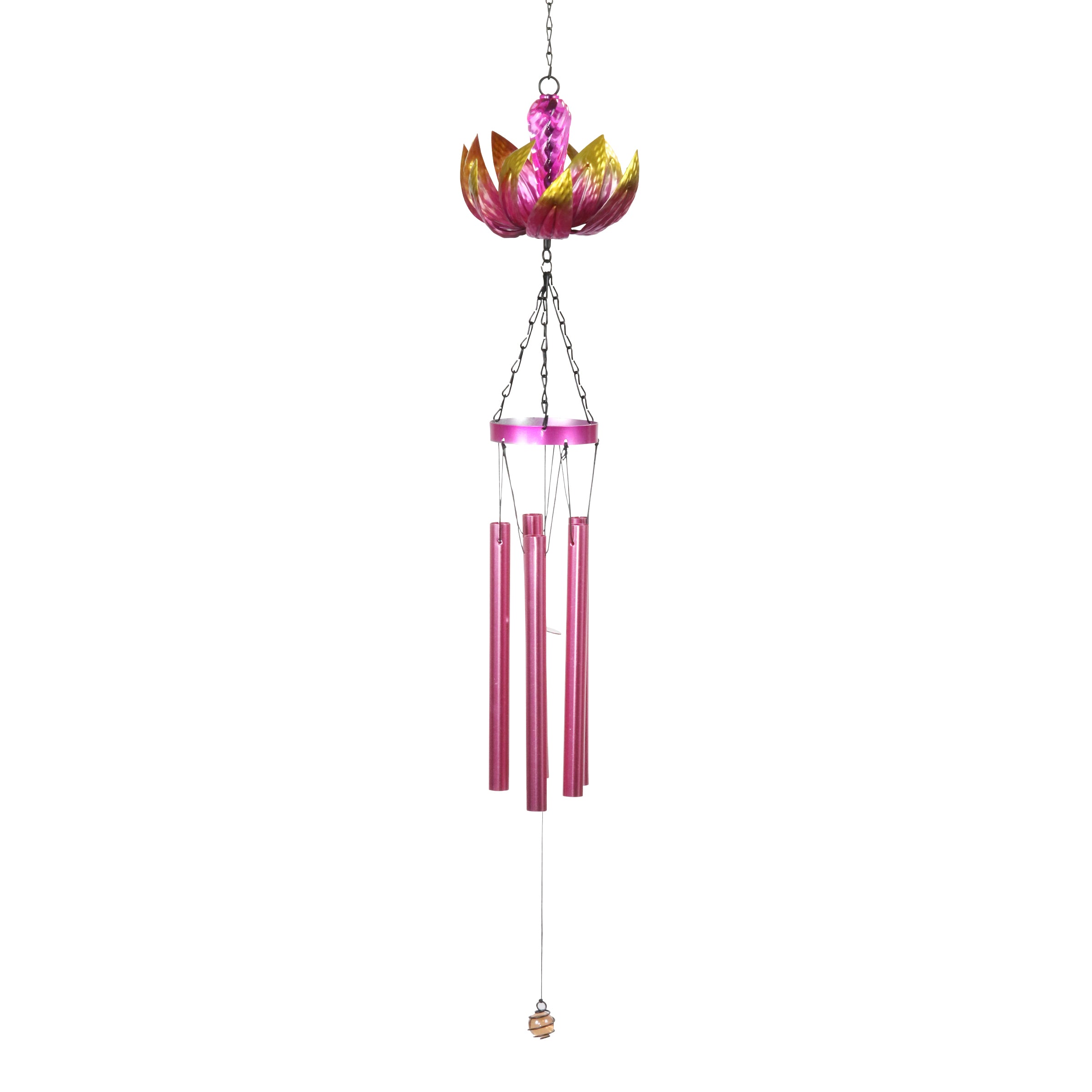 Spinning Pink Lotus Wind Chime