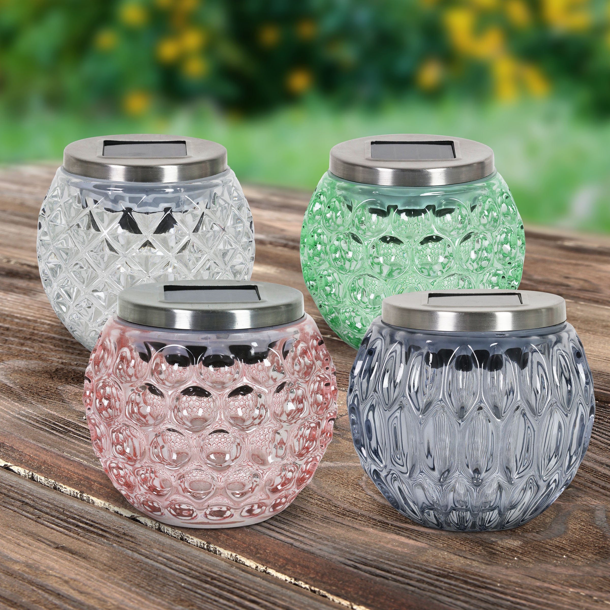 Exhart, Set of Four Solar Glass Prism Lights - Thumbnail 3