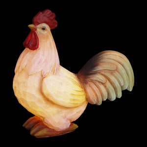 Solar Rooster Hand Painted Garden Statue, 11 Inch | Shop Garden Decor by Exhart