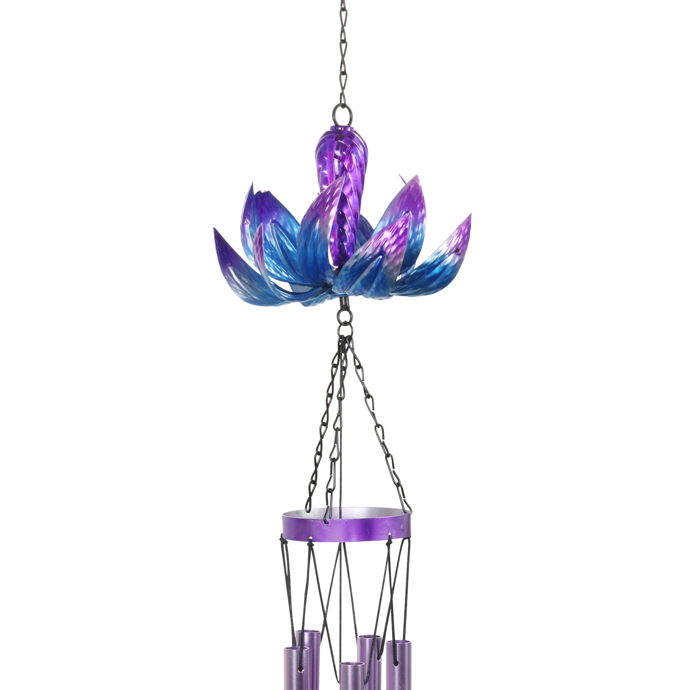Purple Lotus Metal Wind Chime - Thumbnail 2