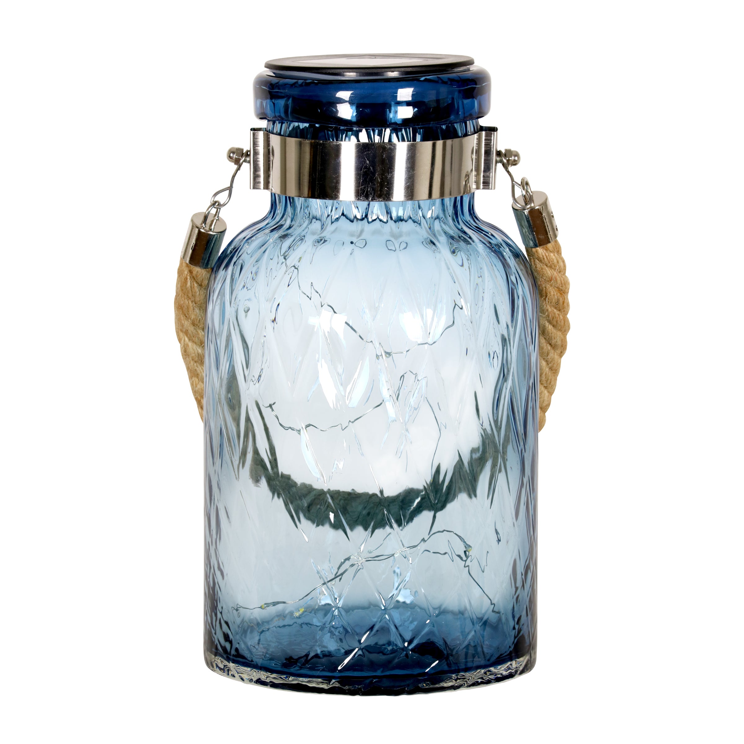 Exhart Solar Diamond Glass Accent Lantern - Thumbnail 2