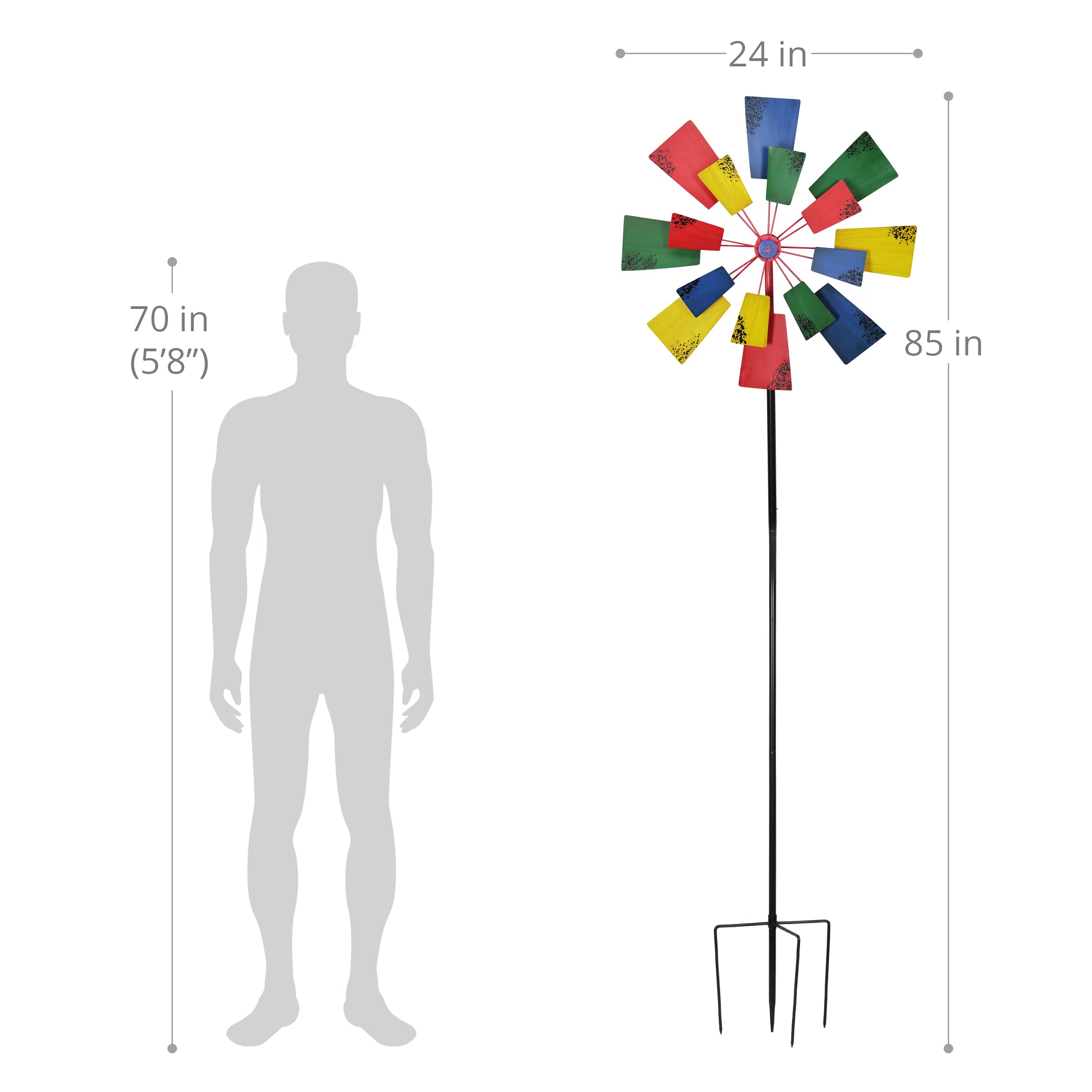 Exhart Windmill Wind Spinner Garden Stake - Thumbnail 5