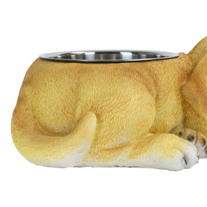 Labrador Bowl with Stainless Bowl Insert, 14 by 5.5 Inches | Shop Garden Decor by Exhart