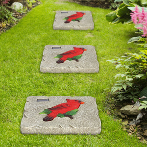 Solar Cardinal Stepping Stone, 10 Inch | Shop Garden Decor by Exhart