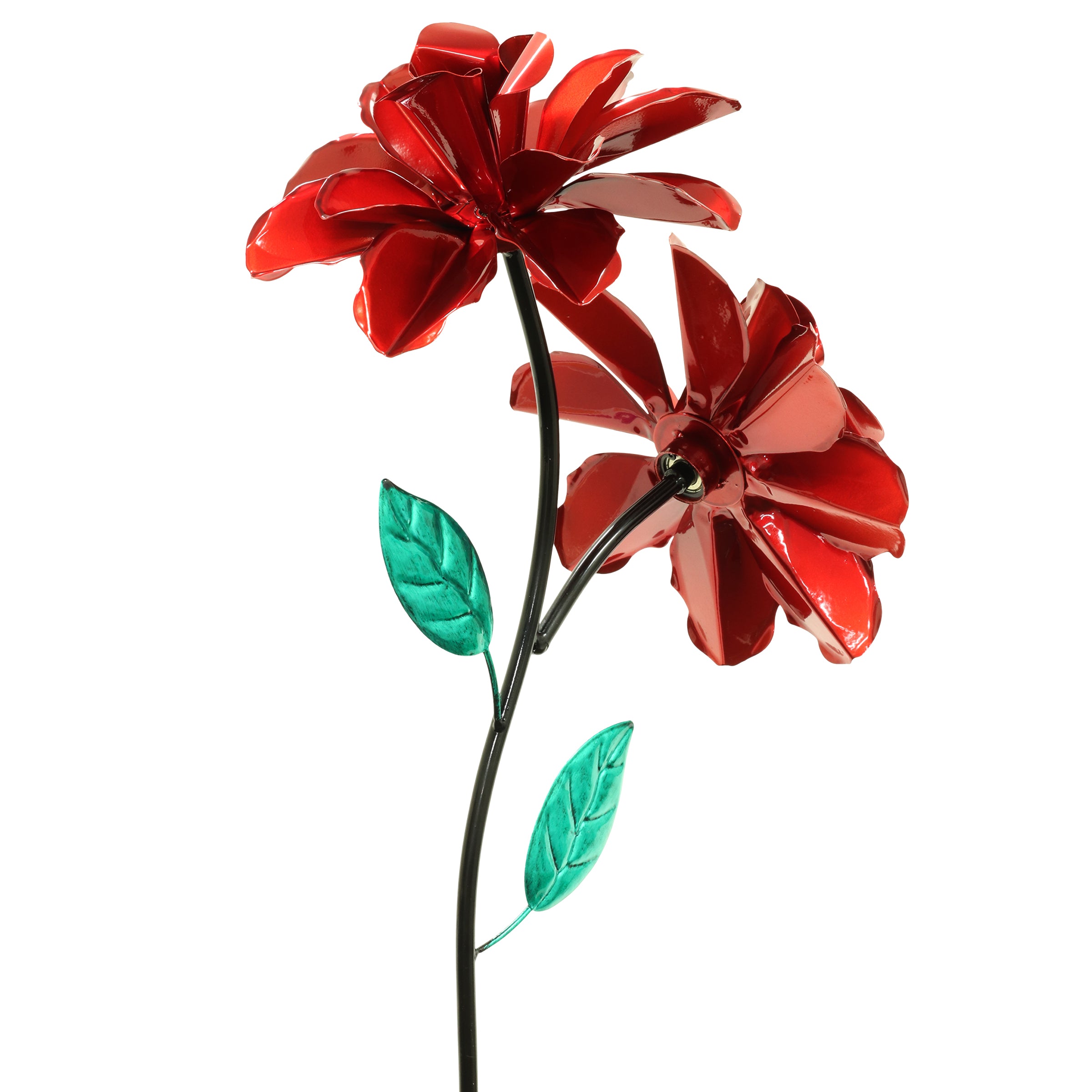 Exhart Rose Flower Wind Spinner Garden Stake