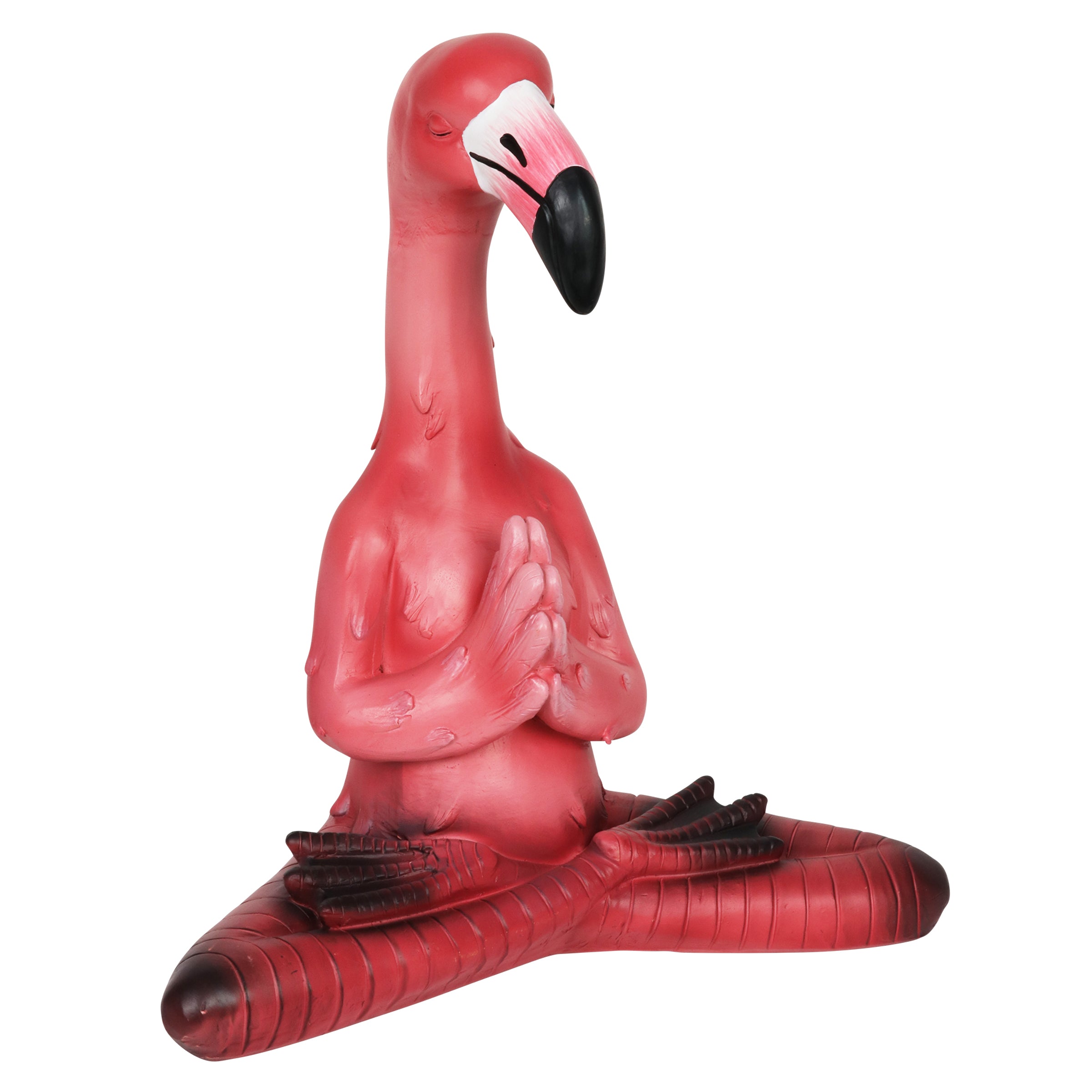 Meditating Yoga Flamingo in Lotus Garden Statue - Thumbnail 3