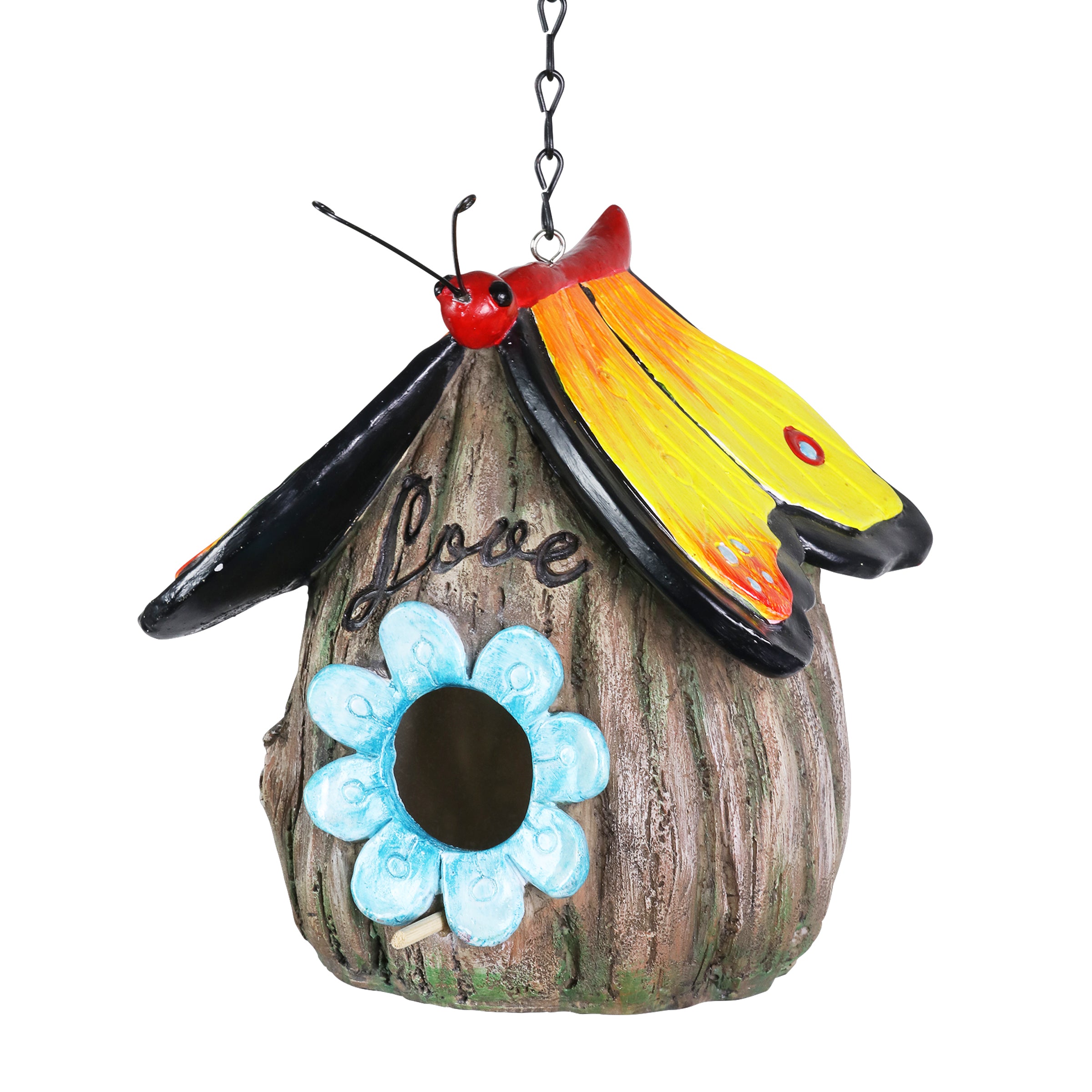 Exhart Butterfly Roof Love Acorn Hanging Bird House - Thumbnail 2