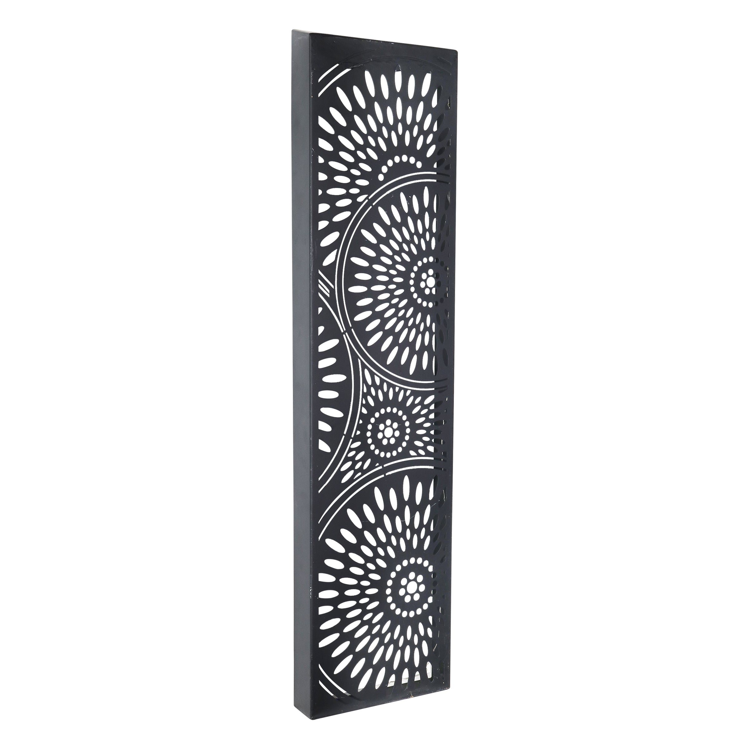 Solar Matte Black Metal Filigree Wall Art with Circle Pattern - Thumbnail 5