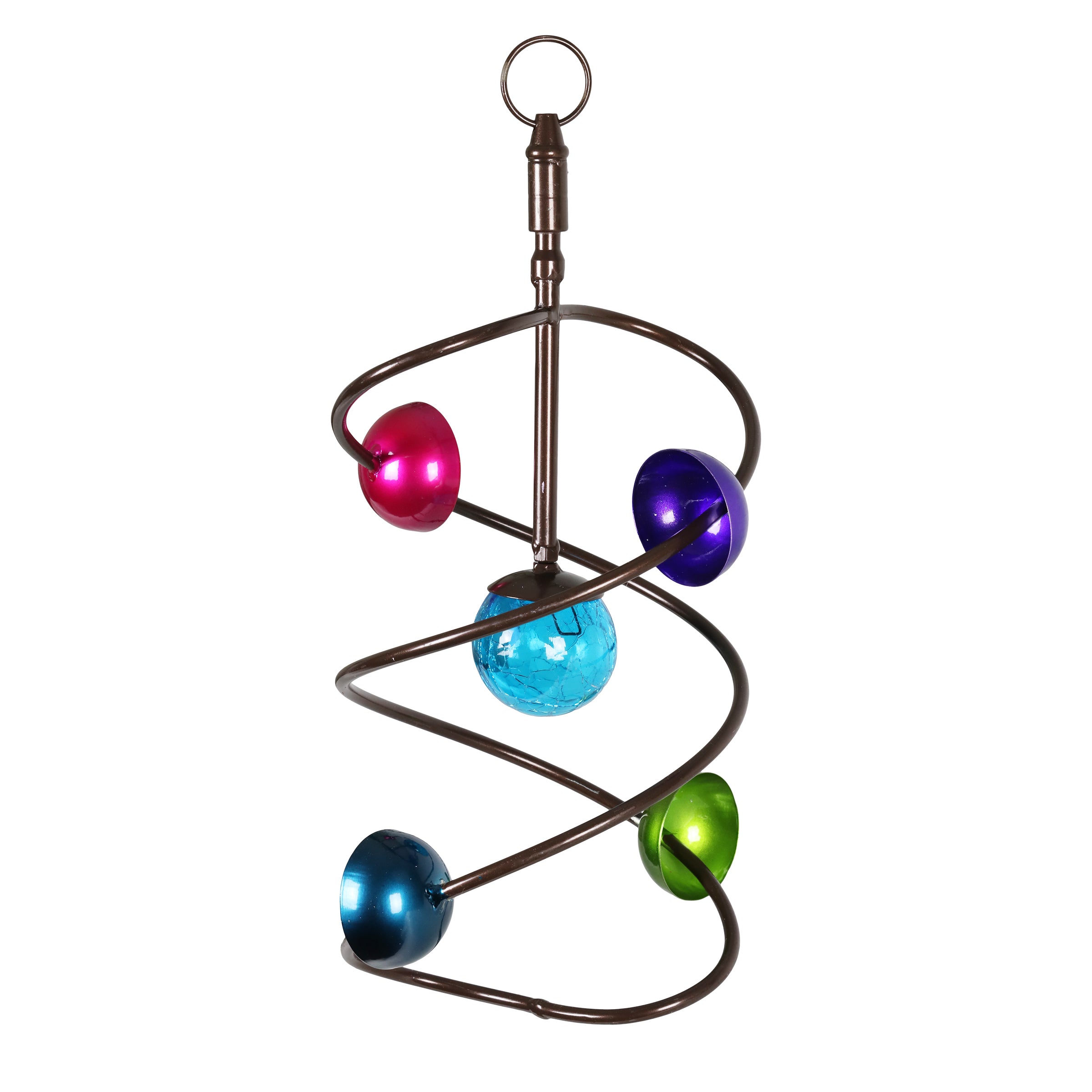 Art-in-Motion Helix Twirler Hanging Wind Spinner with Multicolor Cups