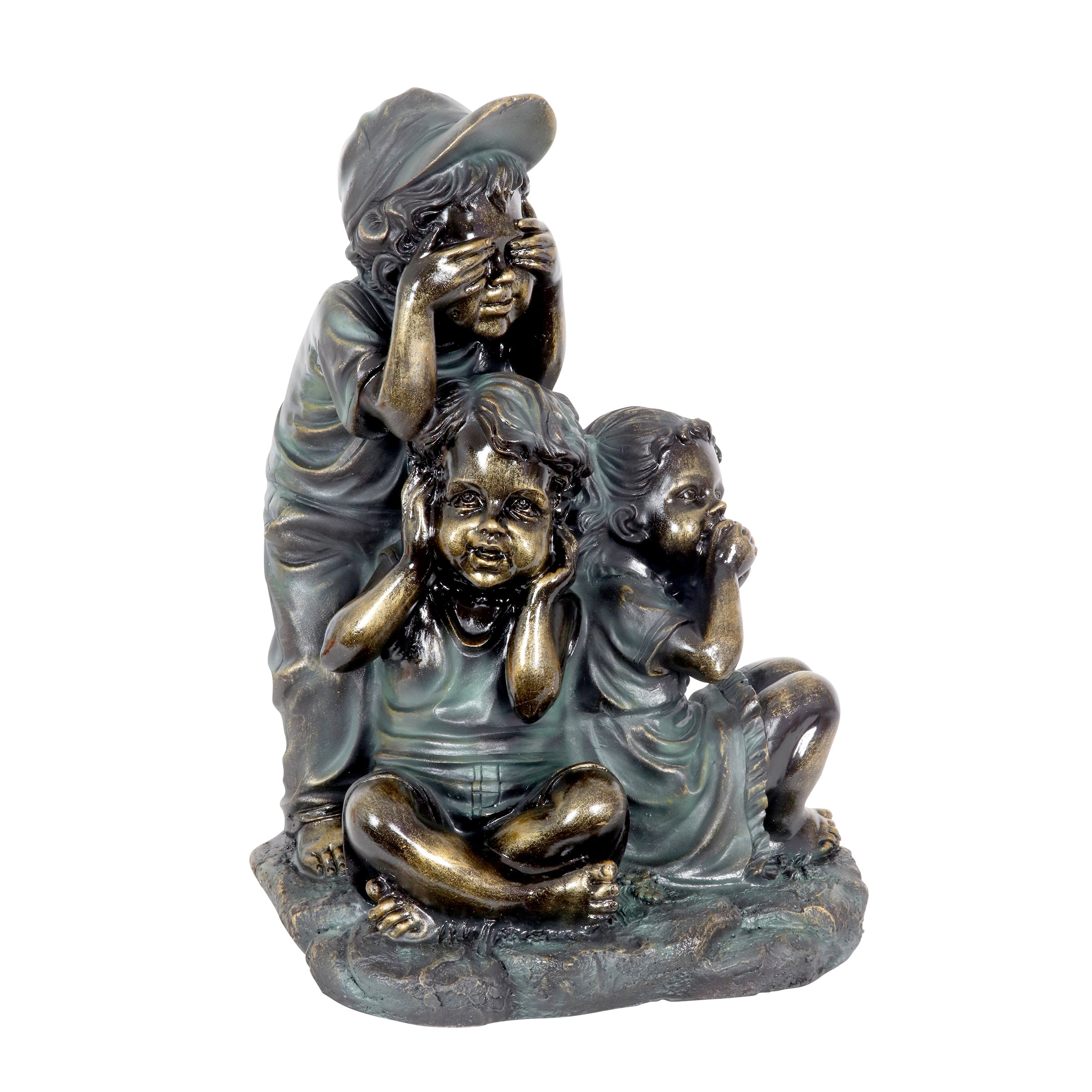 See No, Hear No, Speak No Evil Children Garden Statuary