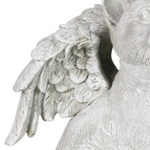 Solar Halo Cat with Angel Wings Memorial Statue, 10 Inches | Shop Garden Decor by Exhart