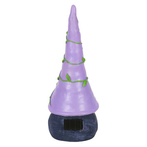 Solar Can't See Hat Gnome with Illuminating Purple Vine Gnome Hat, 13 Inch | Shop Garden Decor by Exhart