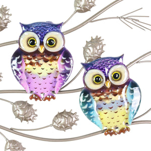 Three Owl Family Metal Wall Art, 28 by 11.5 Inches | Shop Garden Decor by Exhart