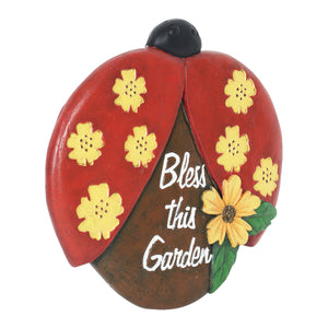 Red Ladybug Bless This Garden Cement Stepping Stone, 9.5 Inches | Shop Garden Decor by Exhart