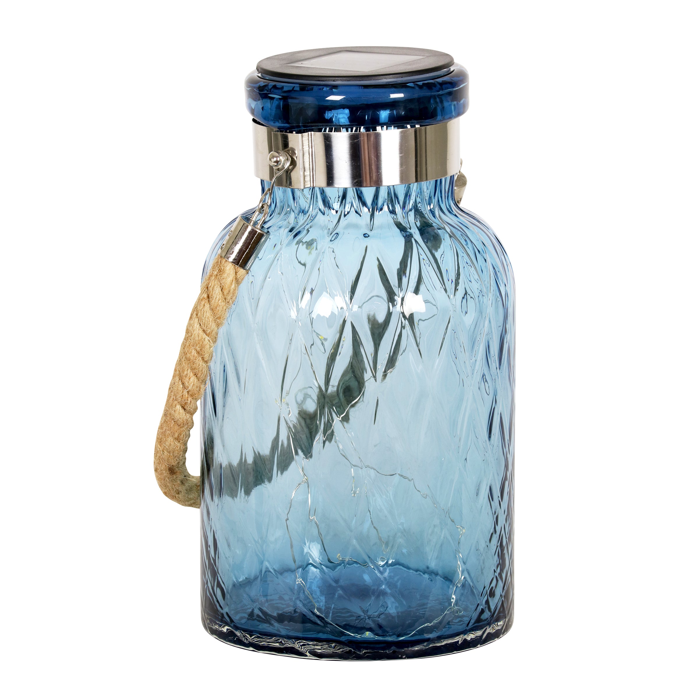 Exhart Solar Diamond Glass Accent Lantern - Thumbnail 5