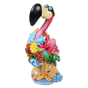Beach Flamingo Garden Statue, 17 Inch | Shop Garden Decor by Exhart