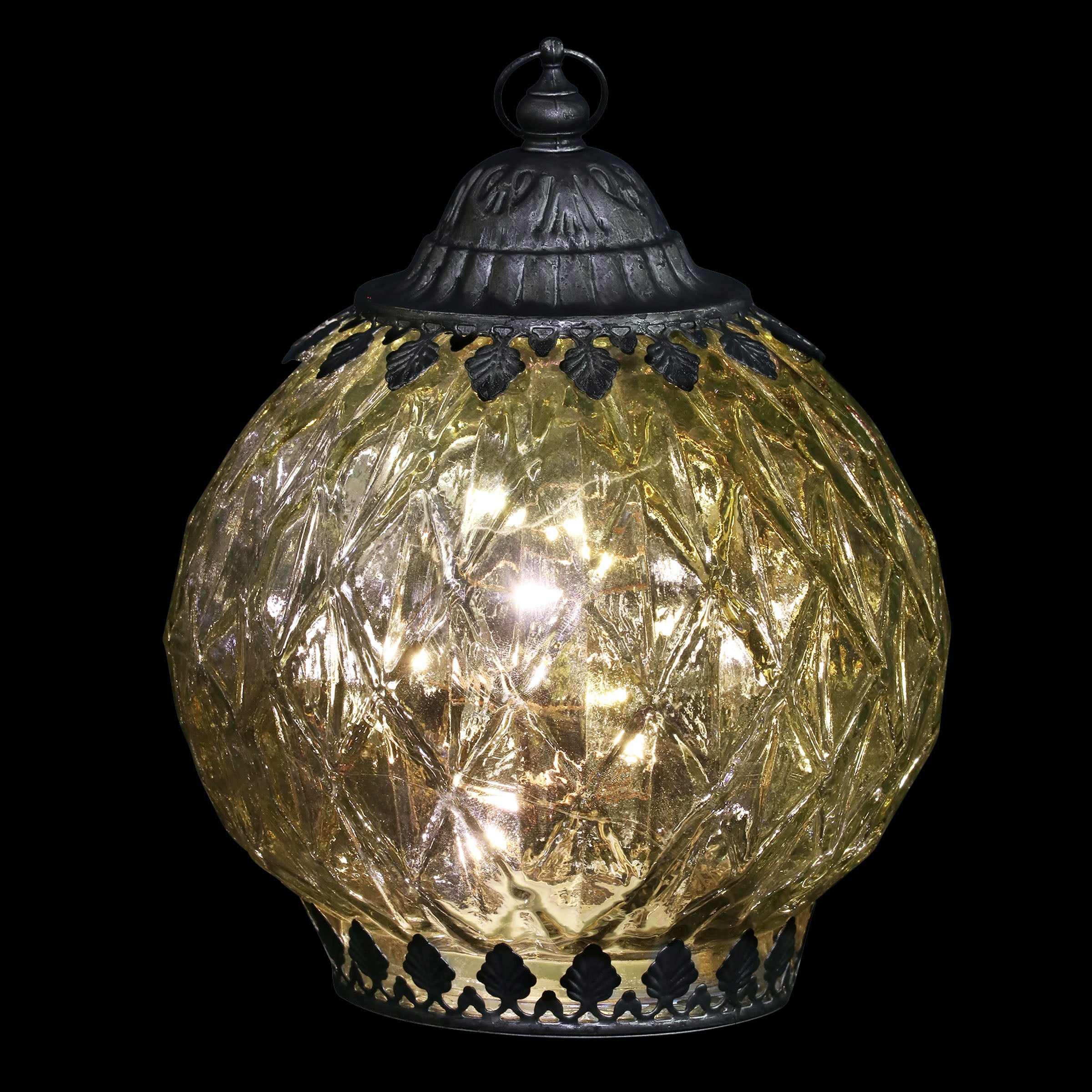 Opal Diamond Glass Lantern With Timer - Thumbnail 4