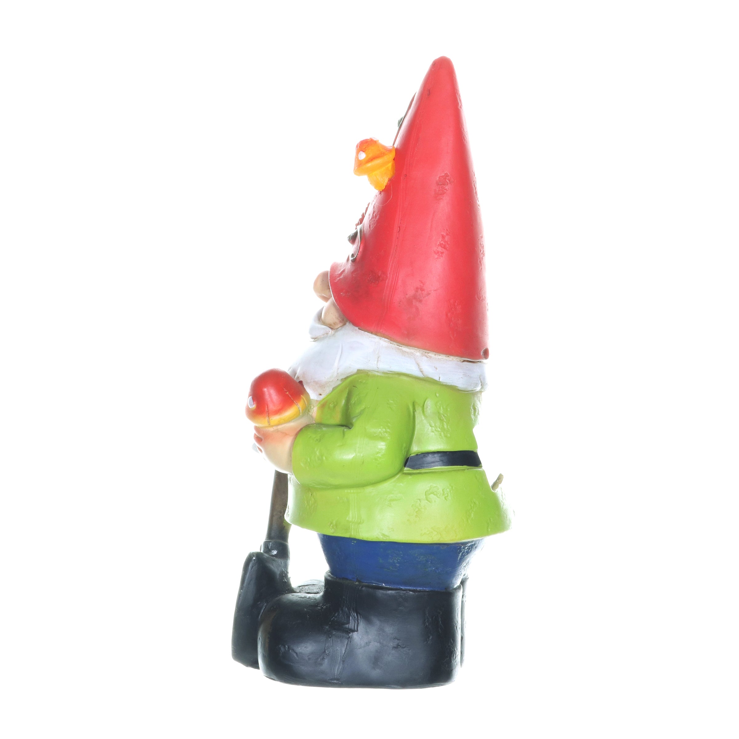 Solar Red Hat Roy Garden Gnome Statue with Shovel, 10 Inch | Shop Garden Decor by Exhart