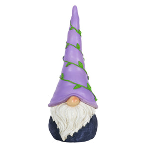 Solar Can't See Hat Gnome with Illuminating Purple Vine Gnome Hat, 13 Inch | Shop Garden Decor by Exhart