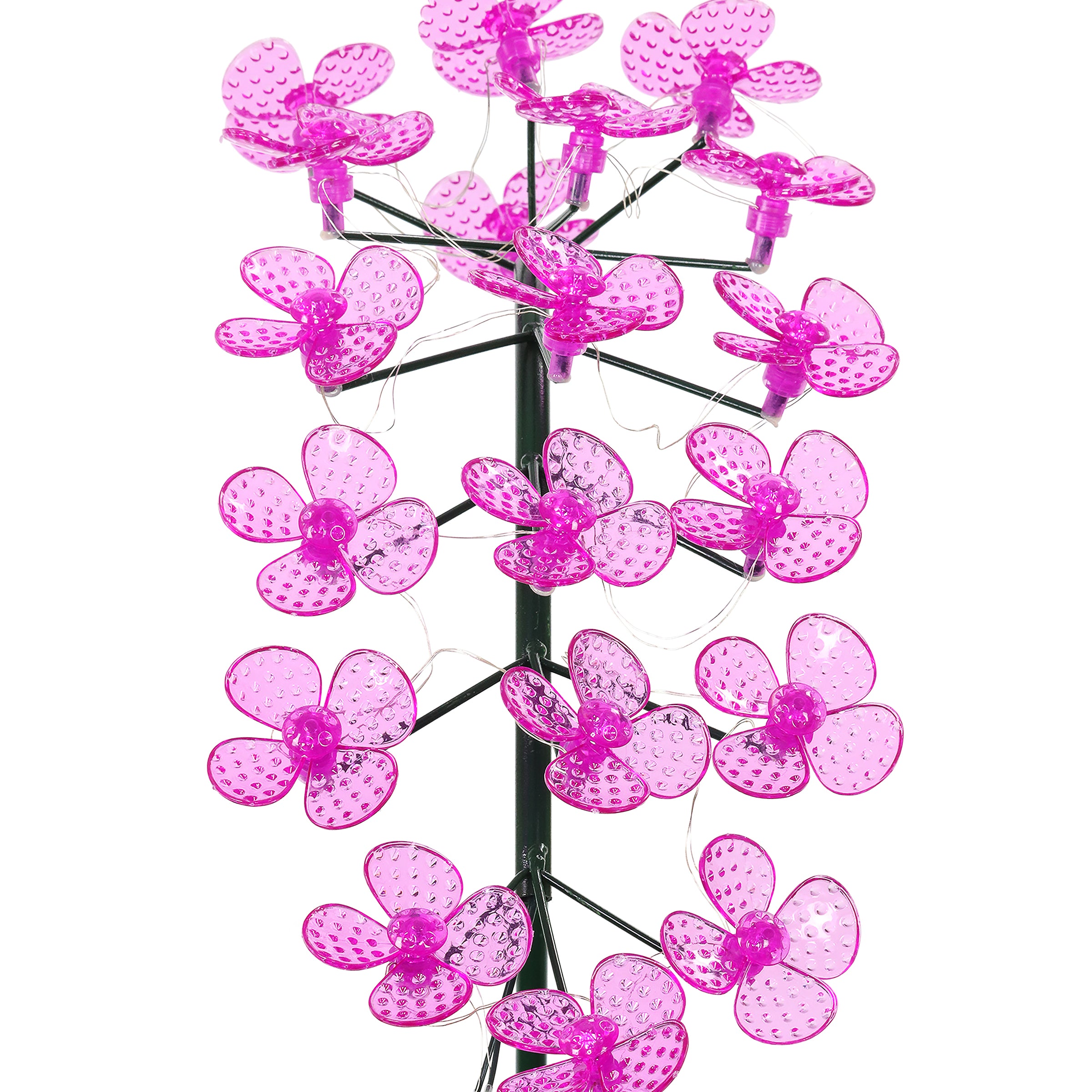 Exhart Solar Spinning Forget Me Not Blooms Garden Stake - Thumbnail 3