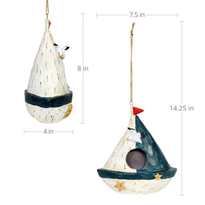 Hanging Sail Boat Bird House, 8 Inch | Shop Garden Decor by Exhart