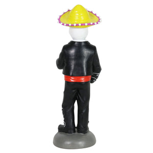 Day of the Dead Man with LED Sparkle Light Jar and Battery Powered Automatic Timer, 14 Inches tall | Exhart