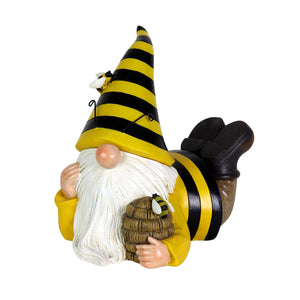 Solar Beekeeper Garden Gnome with Bee Hive Statuary, 5.5 by 8.5 Inches | Shop Garden Decor by Exhart