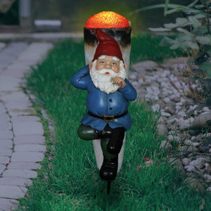 Good Time Up In This Joint Jerry Solar Gnome Statue, 13 by 5.5 Inches