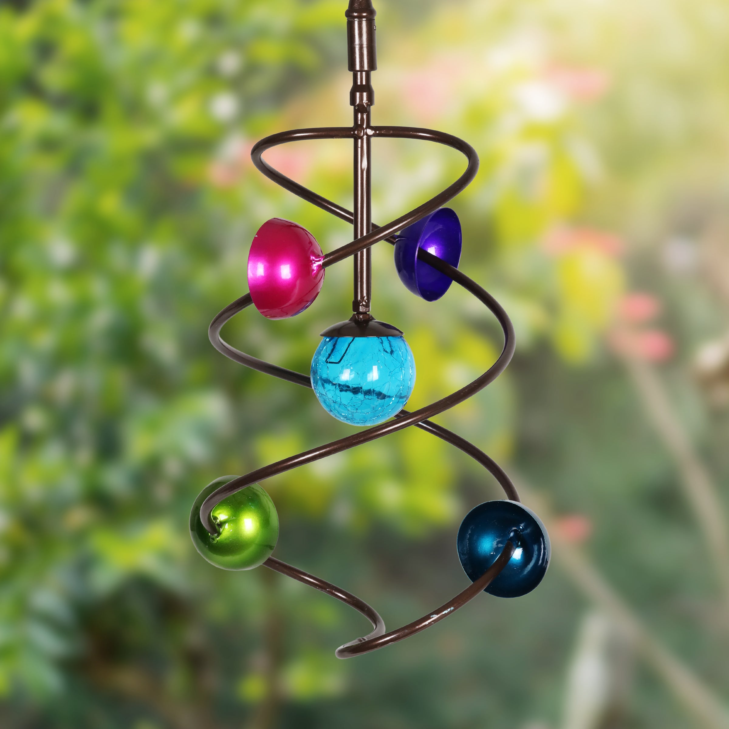 Art-in-Motion Helix Twirler Hanging Wind Spinner with Multicolor Cups - Thumbnail 5