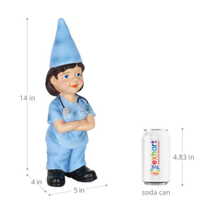 Nurse Nancy Garden Gnome Statue, 5 by 14 Inches | Shop Garden Decor by Exhart