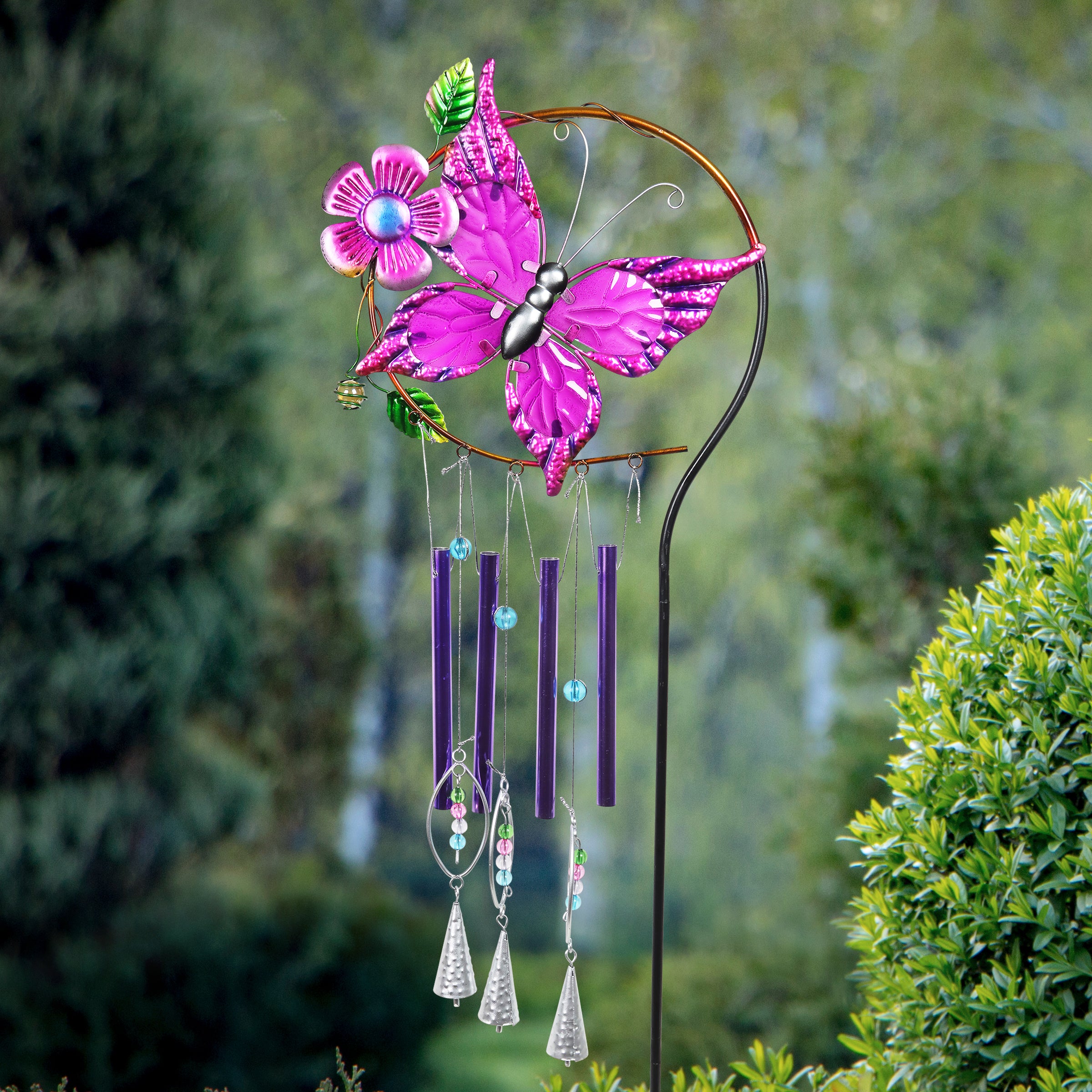Exhart Butterfly Wind Chime Garden Stake - Thumbnail 5