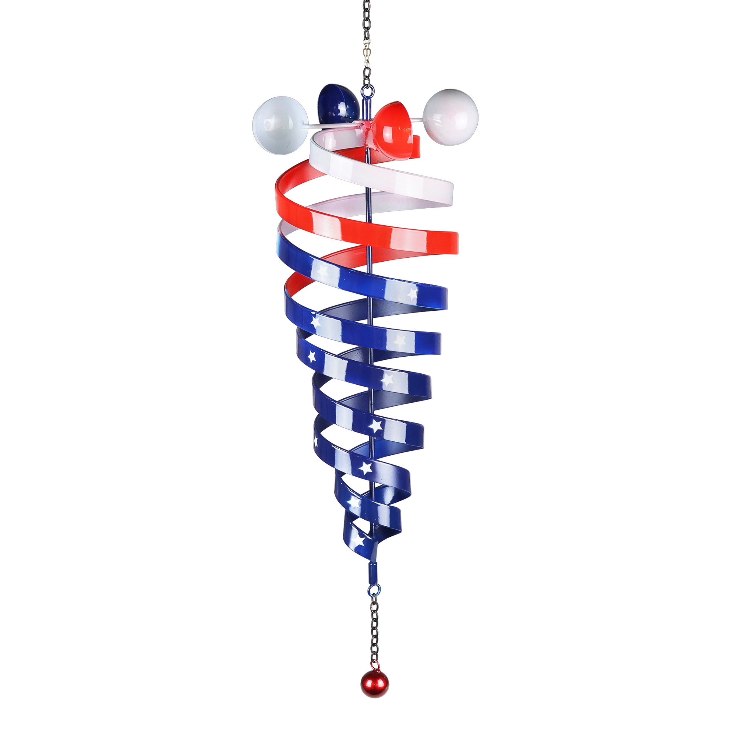 Patriotic Stripes and Stars Hanging Metal Spinner - Thumbnail 2