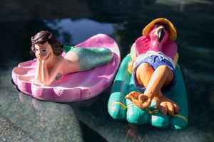 Hand Painted Mermaid Pool Floater, 10.5 by 5 Inches | Shop Garden Decor by Exhart