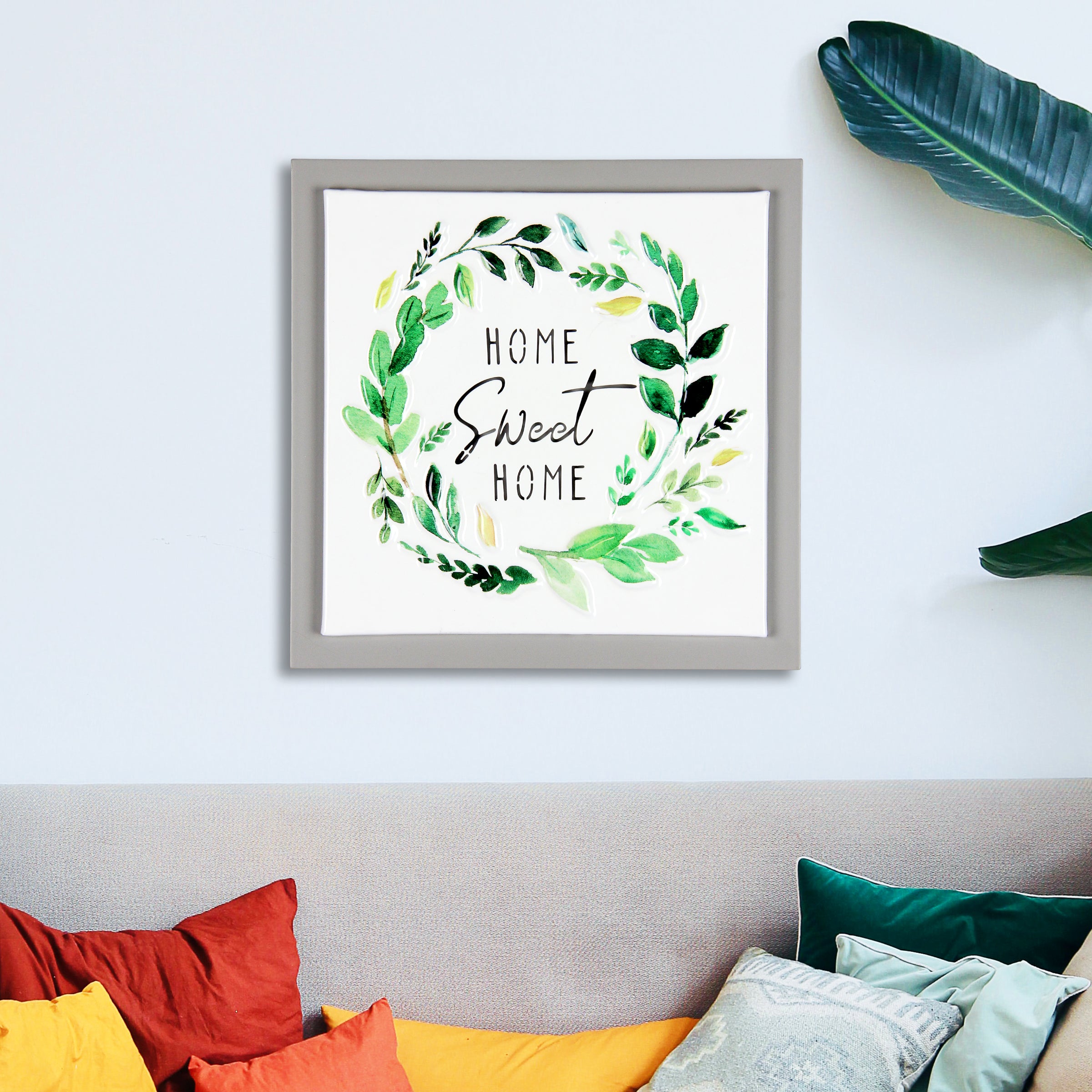 Home Sweet Home Framed Metal Hanging Wall Décor - Thumbnail 2